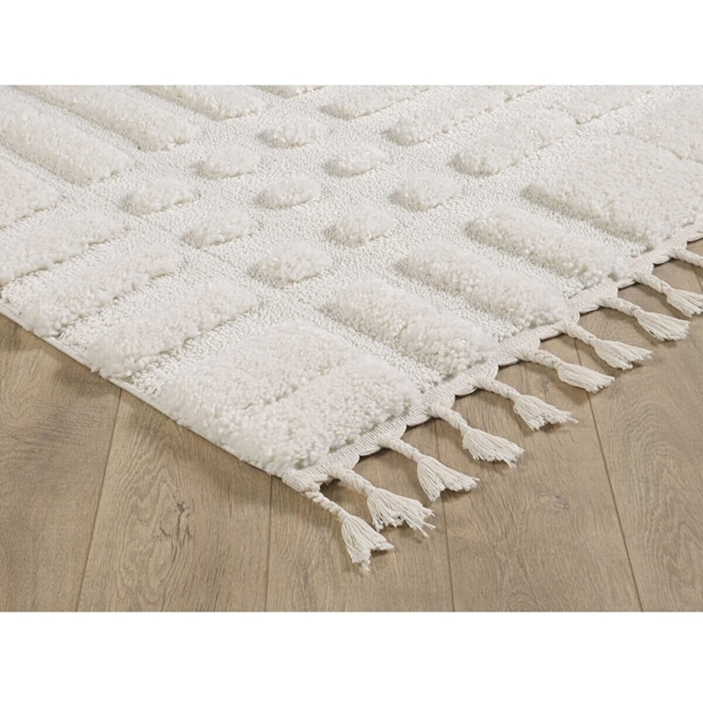 Covor living / dormitor Shaggy 2, 80 x 150 cm, polipropilena, alb