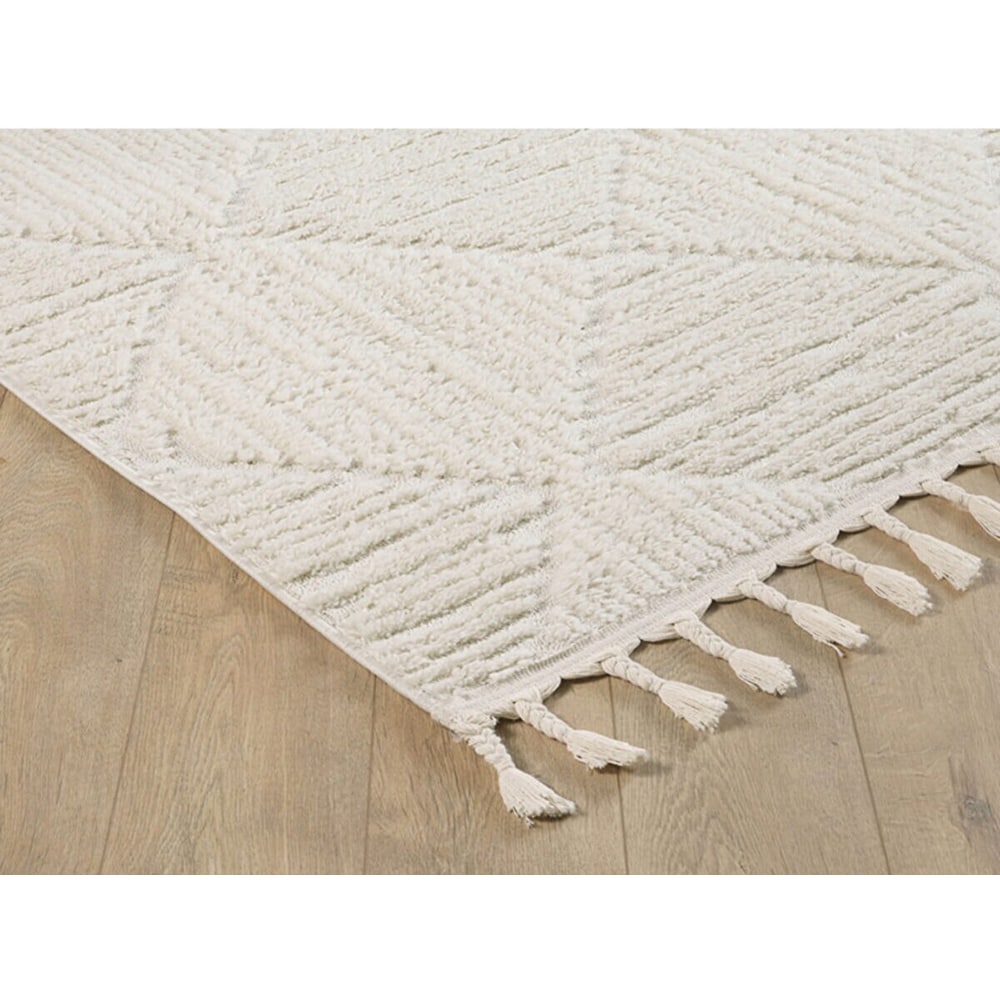 Covor living / dormitor Shaggy, 100 x 150 cm, polipropilena, crem
