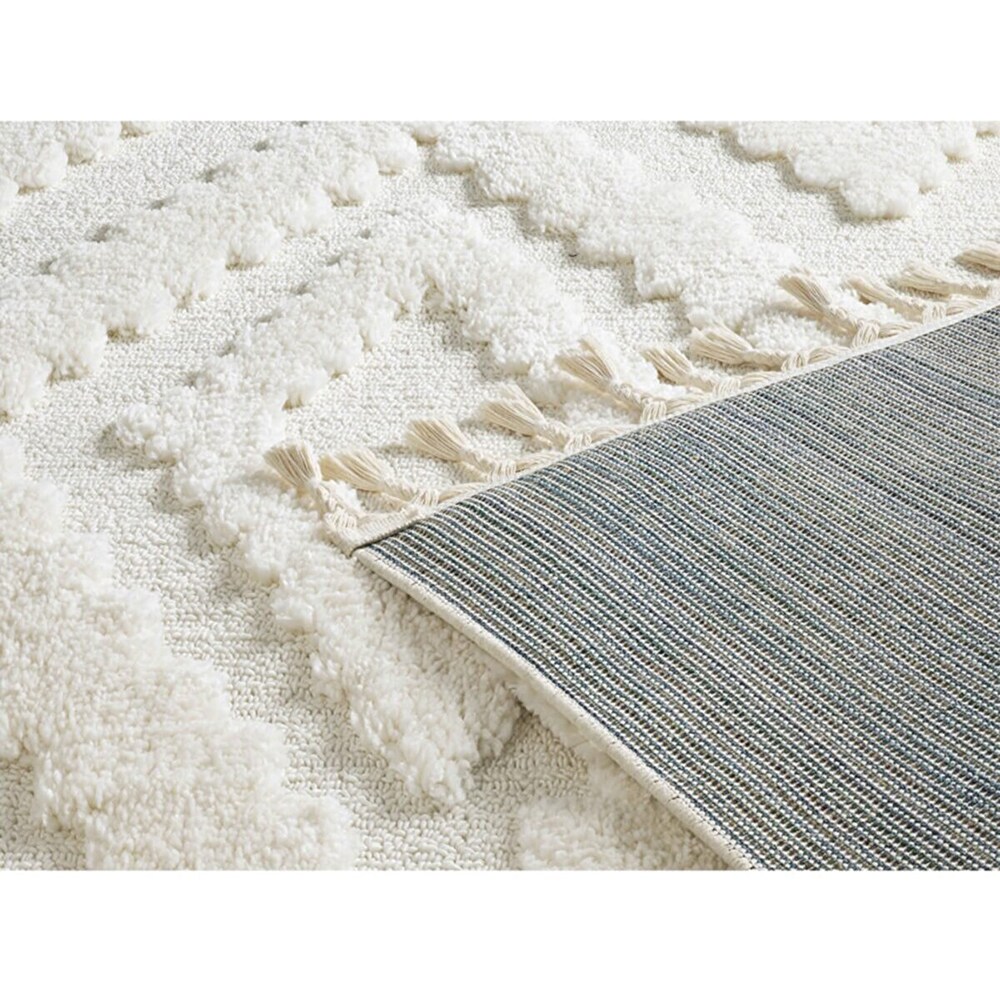 Covor living / dormitor Shaggy 1, 80 x 150 cm, polipropilena, alb