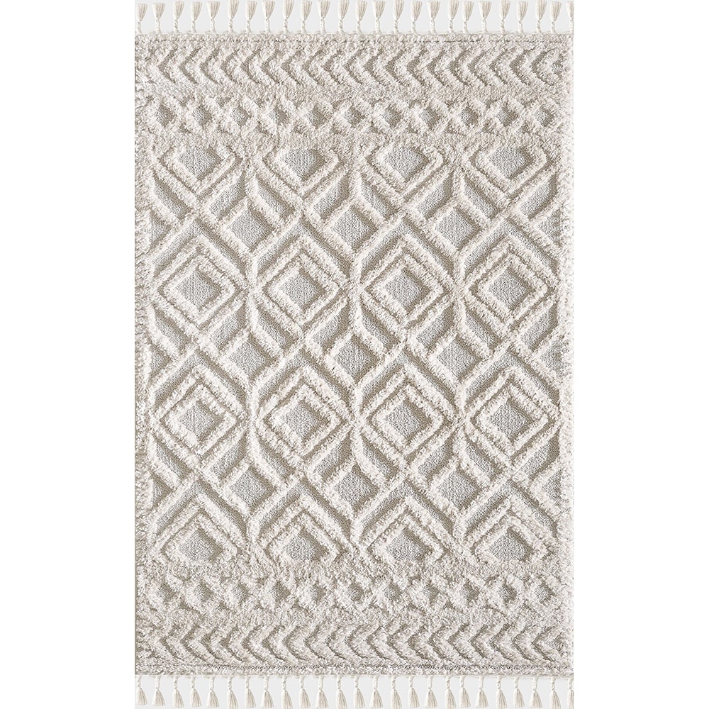 Covor living / dormitor Shaggy, 60 x 100 cm, polipropilena, ivoriu