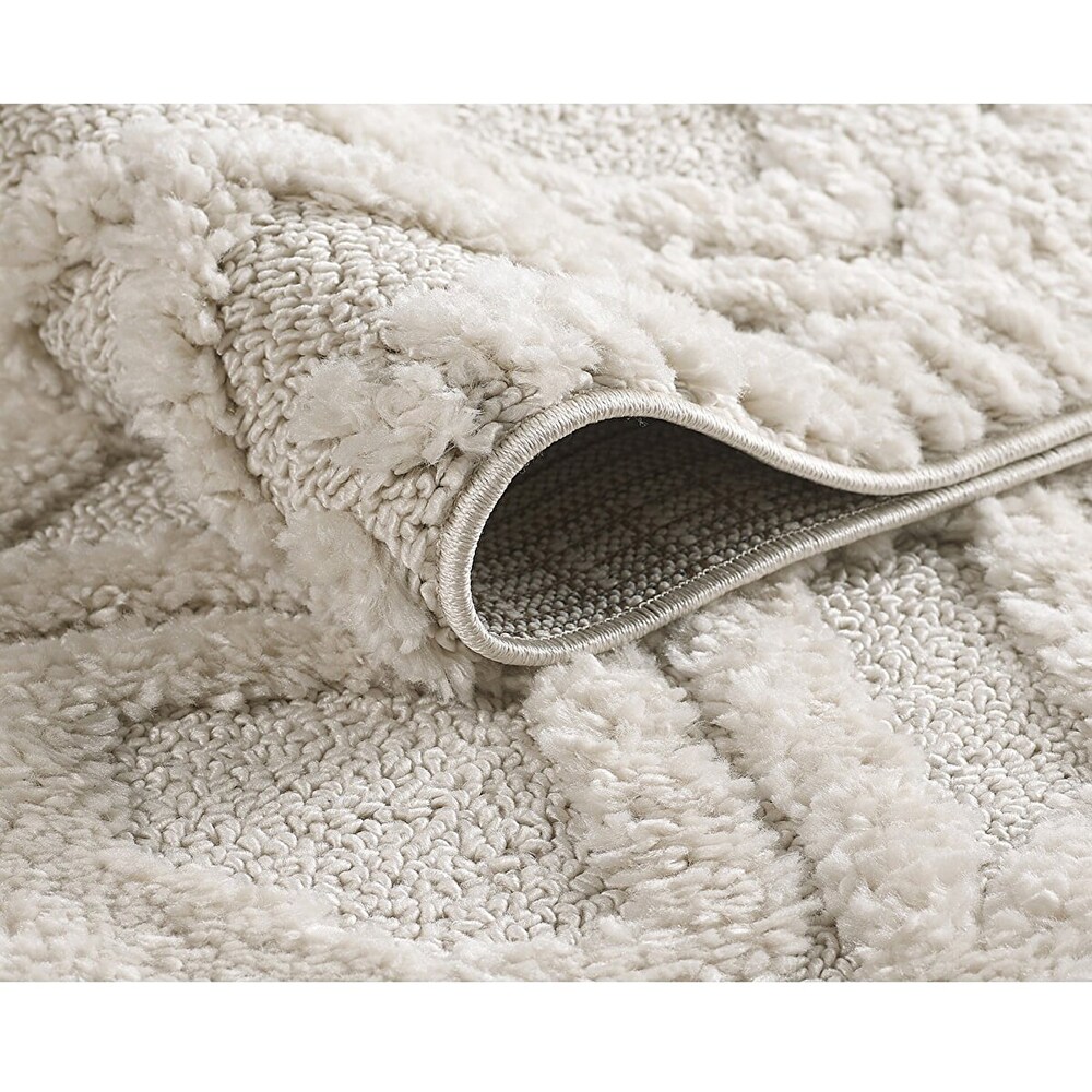 Covor living / dormitor Shaggy, 60 x 100 cm, polipropilena, ivoriu