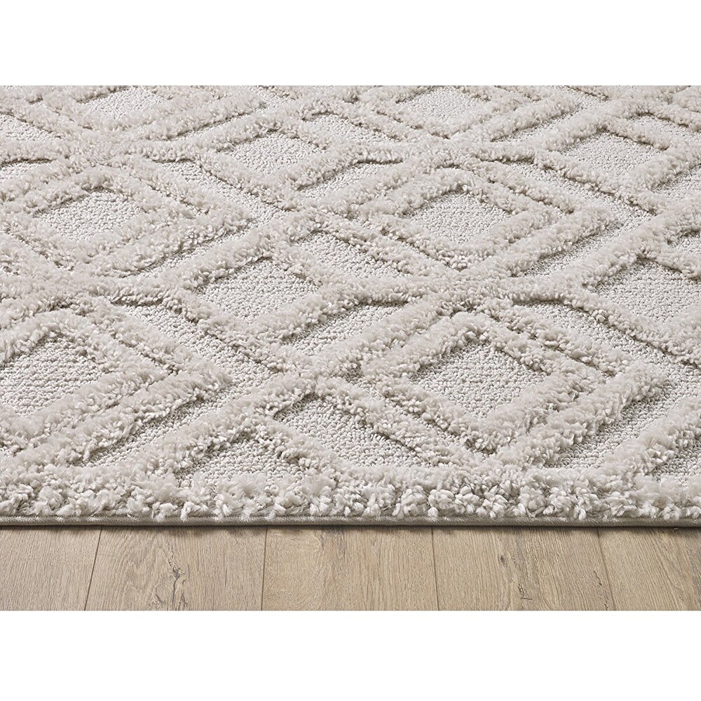 Covor living / dormitor Shaggy, 60 x 100 cm, polipropilena, ivoriu