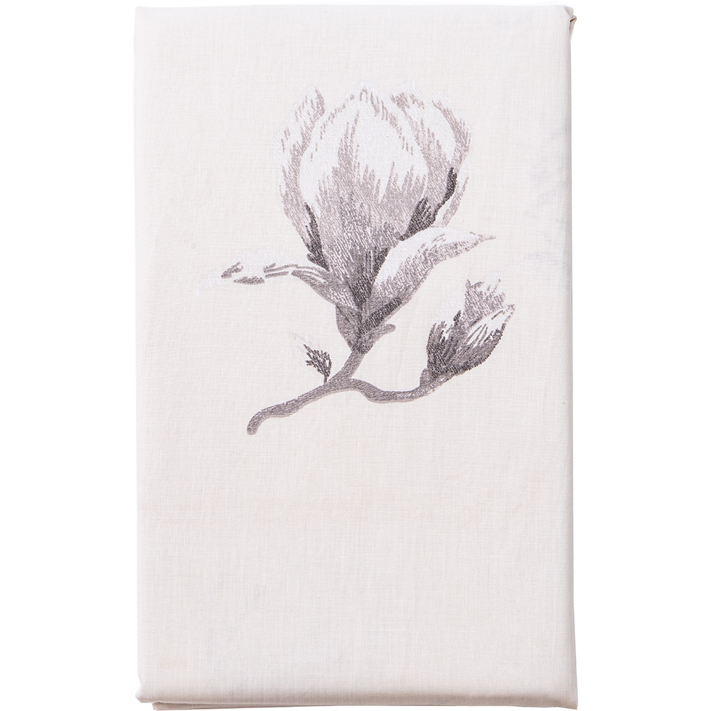 Cearceaf pat La Maison Grandi Flora, 100% bumbac, 240 x 280 cm, crem