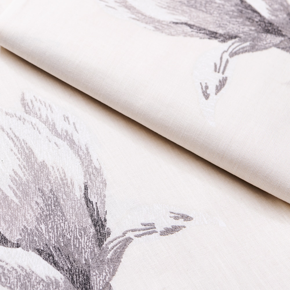 Cearceaf pat La Maison Grandi Flora, 100% bumbac, 240 x 280 cm, crem