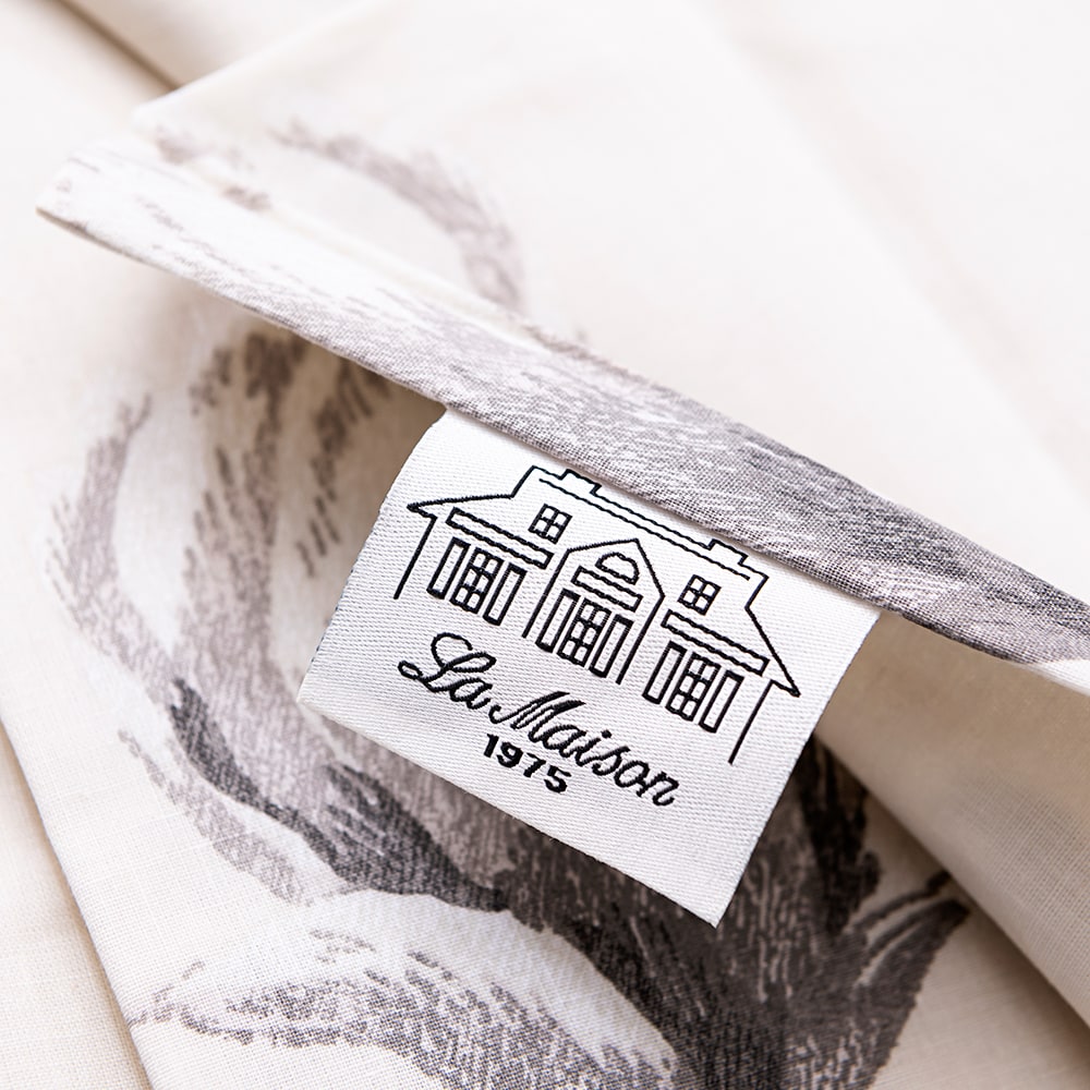 Cearceaf pat La Maison Grandi Flora, 100% bumbac, 240 x 280 cm, crem