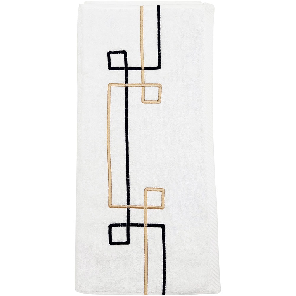 Set 4 prosoape baie AVATEX Escale, 50 x 90 cm, 70 x 140 cm, bumbac, alb-albastru deschis