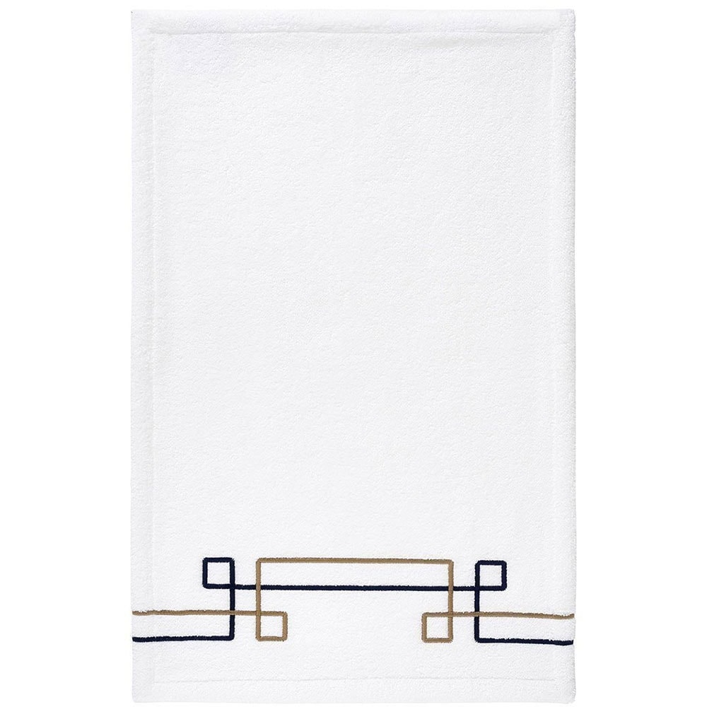 Set 4 prosoape baie AVATEX Escale, 50 x 90 cm, 70 x 140 cm, bumbac, alb-albastru deschis