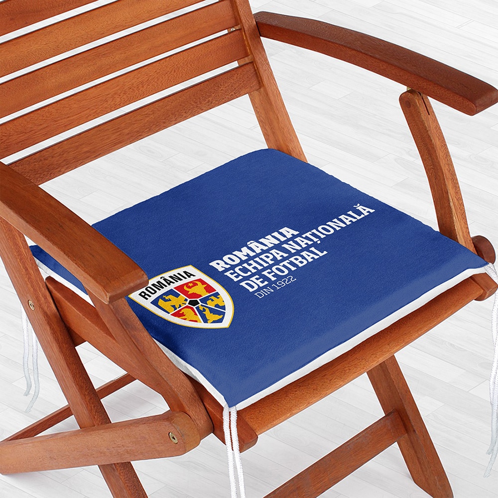 Perna scaun ECHIPA NATIONALA DE FOTBAL A ROMANIEI, 42 x 42 cm, albastru
