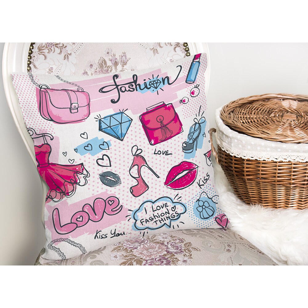 Fata perna decorativa Fashion Accessories, 30% bumbac + 70% poliester, 43 x 43 cm, multicolor