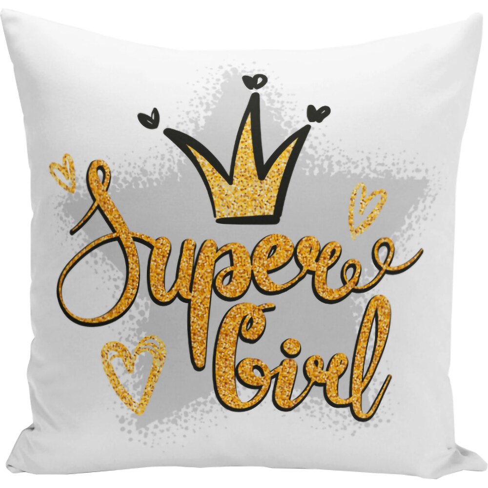 Fata perna decorativa Super Girl, 30% bumbac + 70% poliester, 43 x 43 cm, multicolor