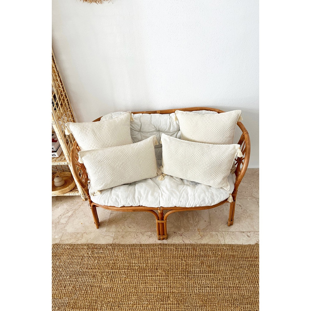 Set 4 fete de perna decorativa Natural, 100% bumbac, 55 x 55 cm, 35 x 55 cm, bej