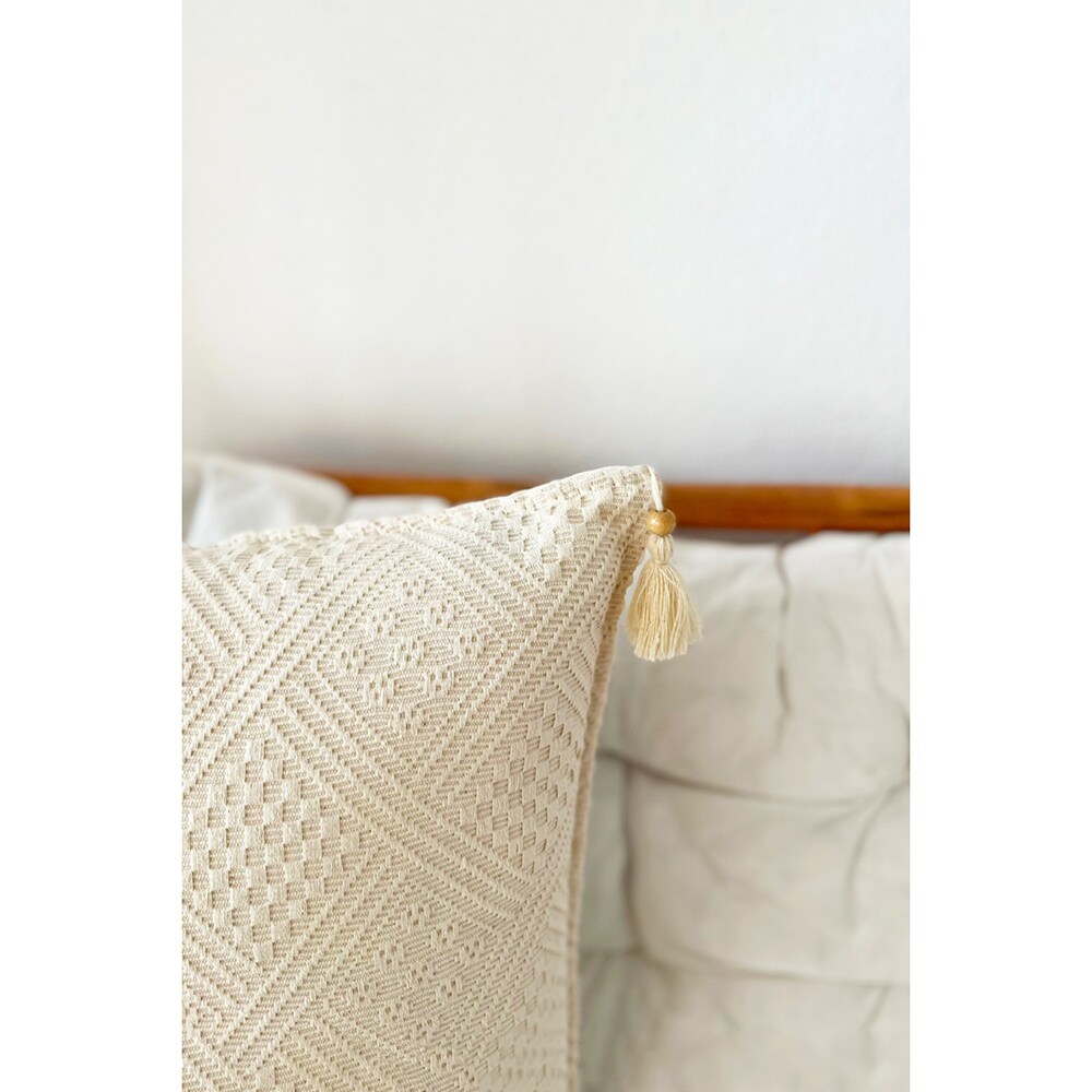 Set 4 fete de perna decorativa Natural, 100% bumbac, 43 x 43 cm, bej