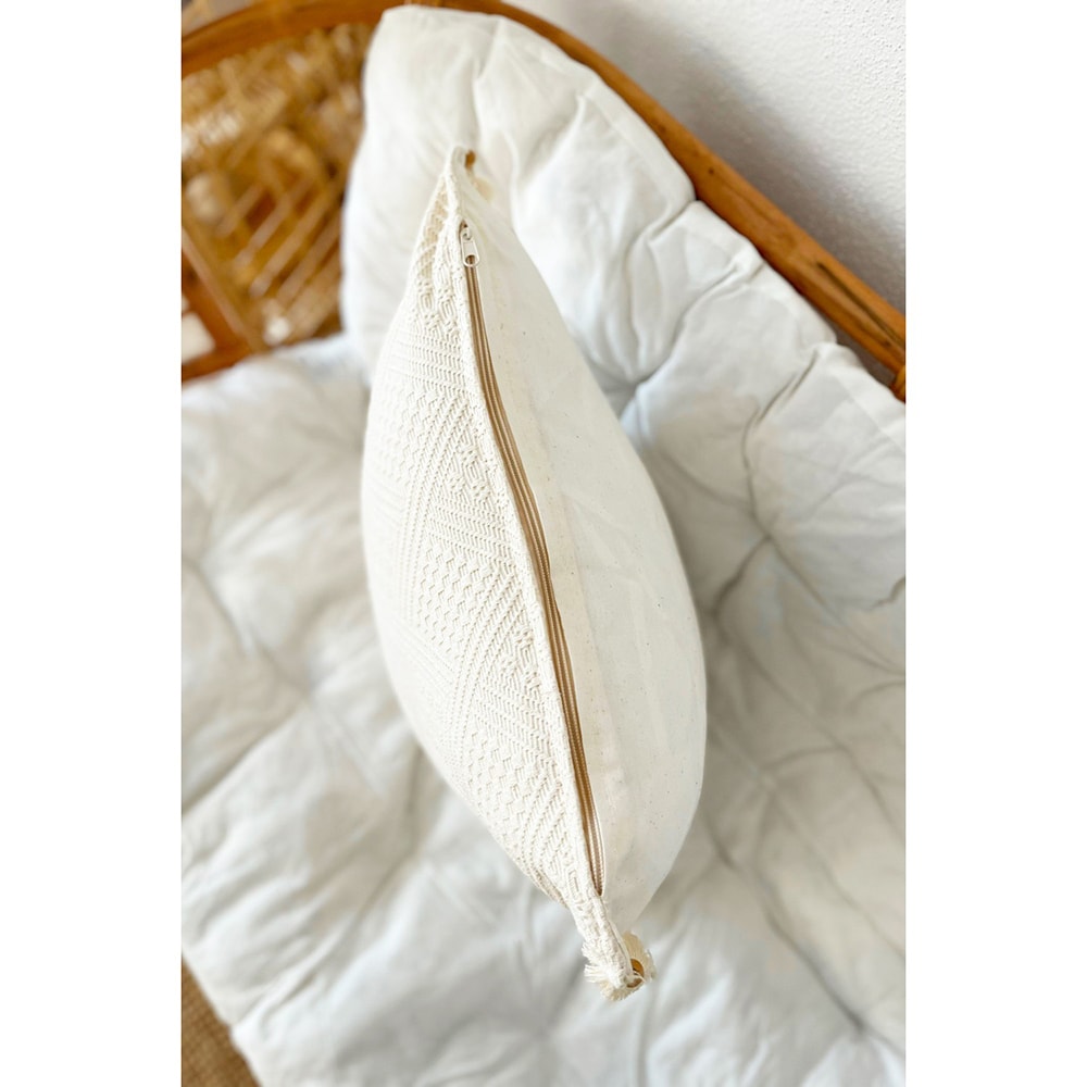 Set 4 fete de perna decorativa Natural, 100% bumbac, 43 x 43 cm, bej