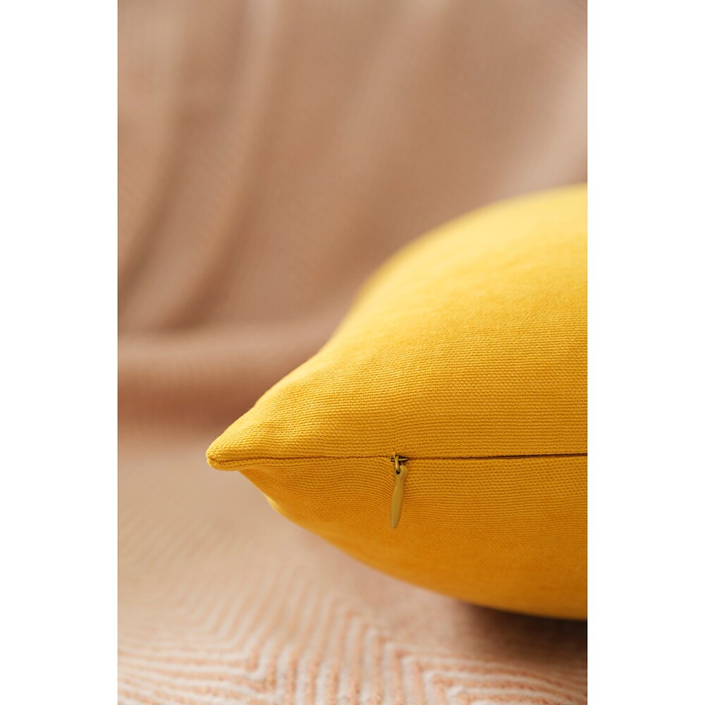 Fata perna decorativa Plain, 100% poliester, 45 x 45 cm, galben