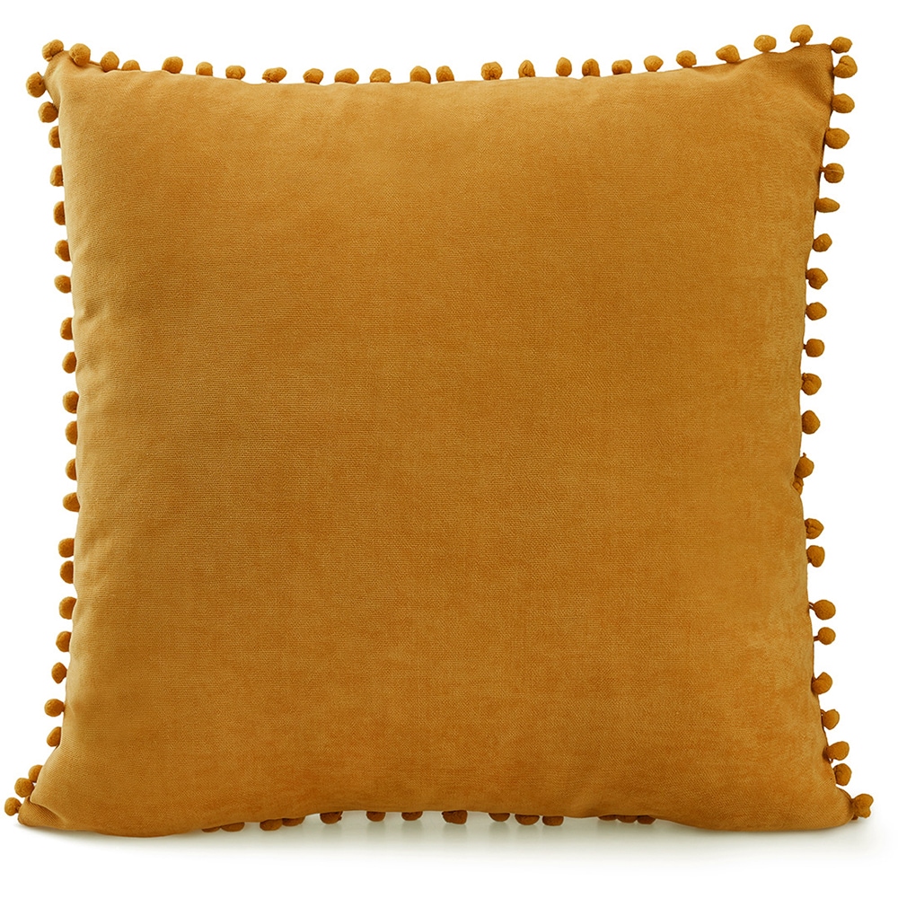 Fata perna decorativa Pompom, 100% poliester, 45 x 45 cm, portocaliu