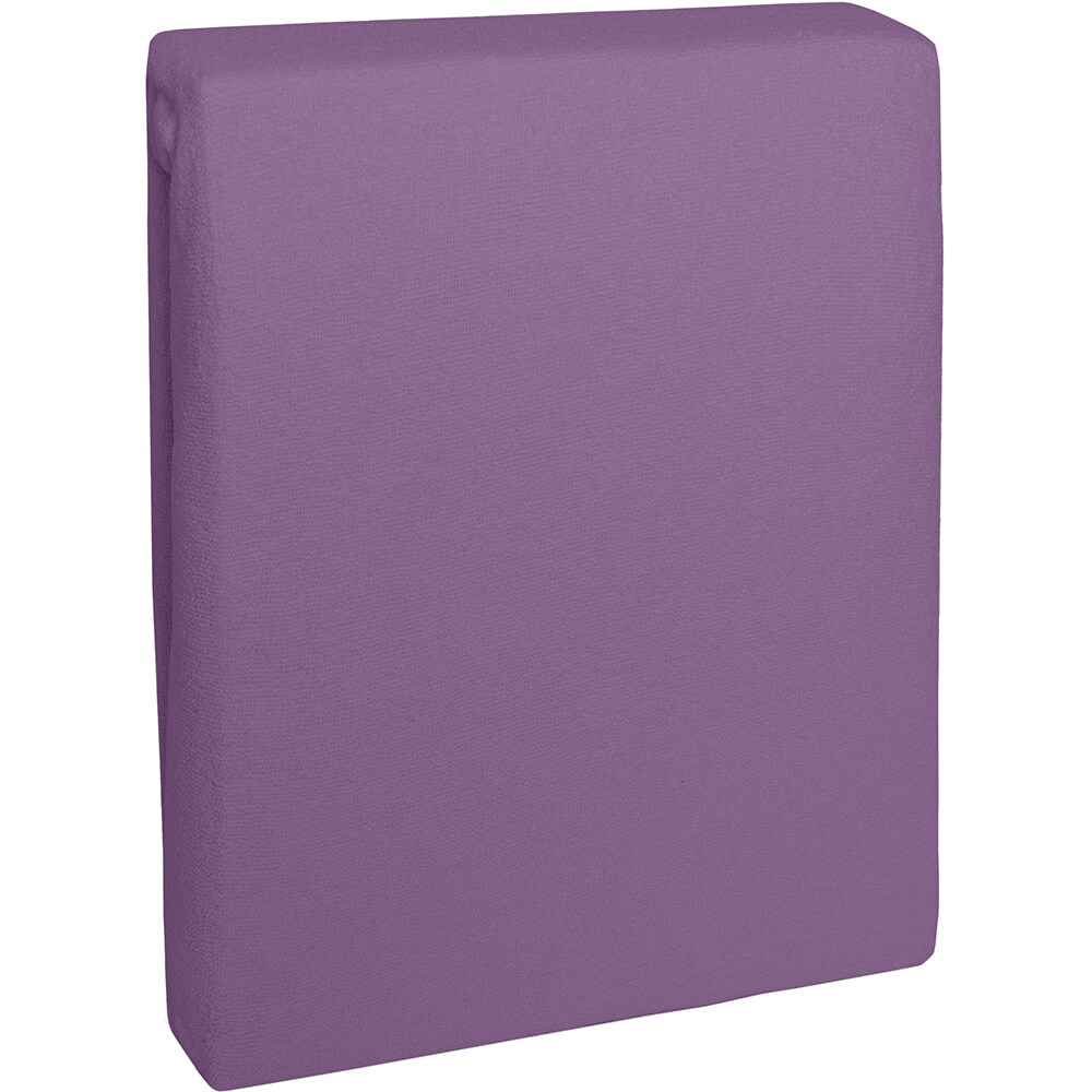 Cearsaf cu elastic pat FARO Vanille, 80% bumbac + 20% poliester, 90 x 200 cm, violet
