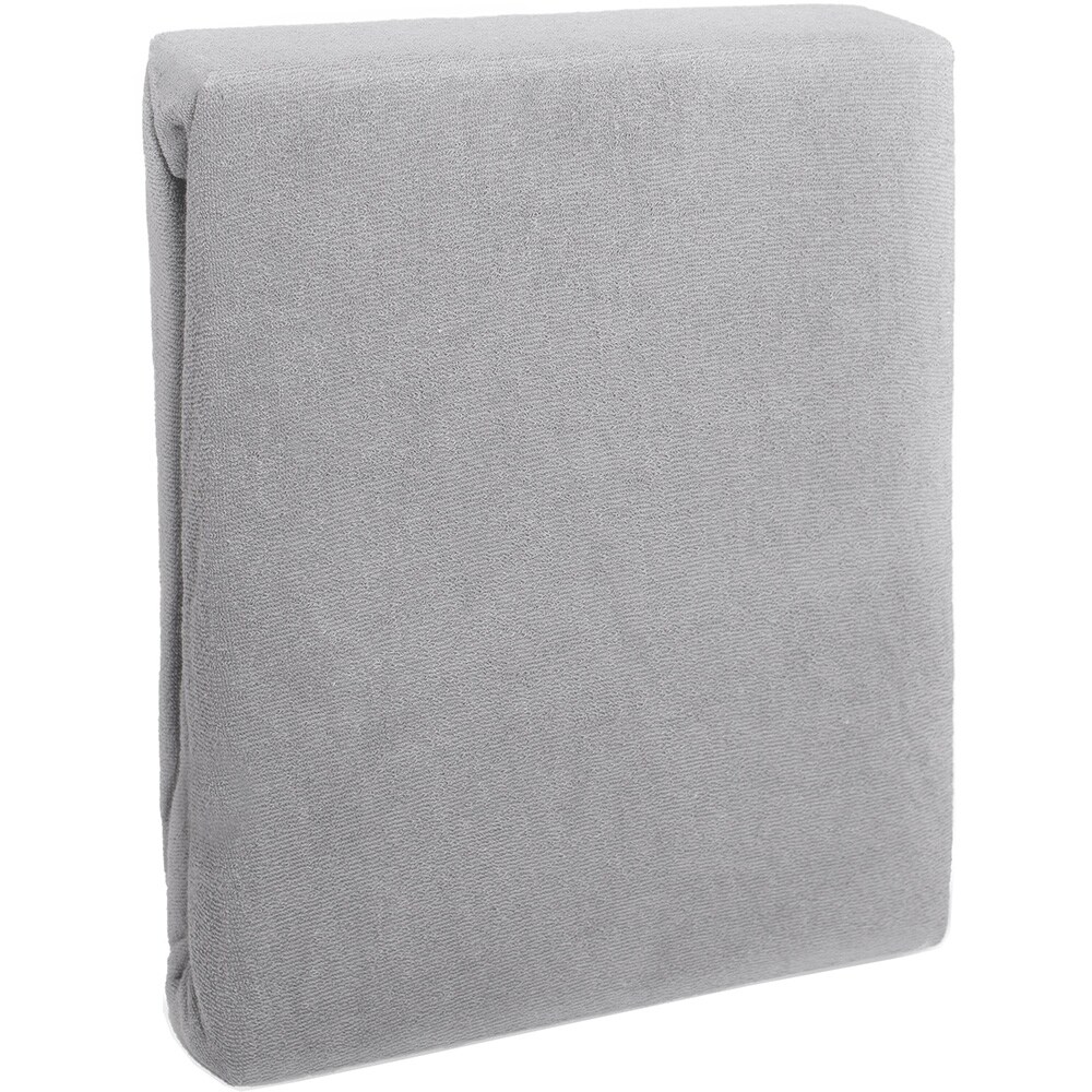 Cearsaf cu elastic pat FARO Vanille, 80% bumbac + 20% poliester, 160 x 200 cm, gri deschis