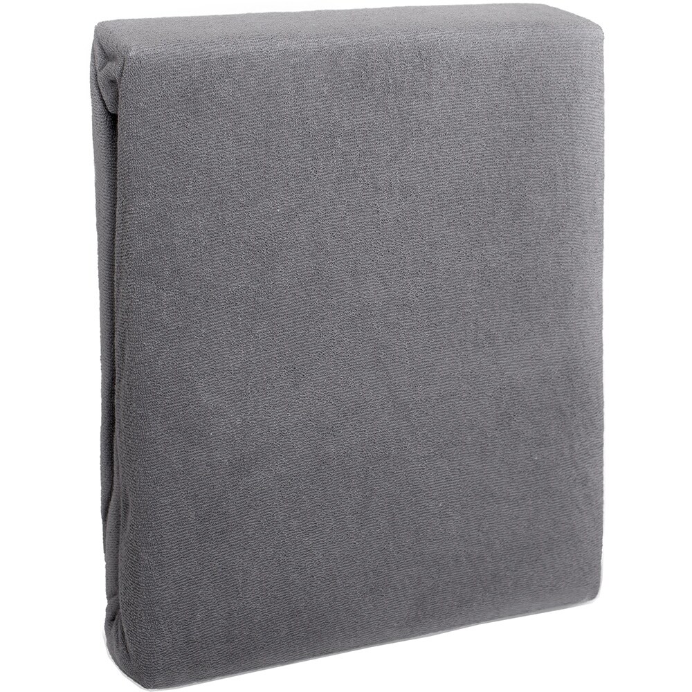 Cearsaf cu elastic pat FARO Vanille, 80% bumbac + 20% poliester, 160 x 200 cm, gri inchis