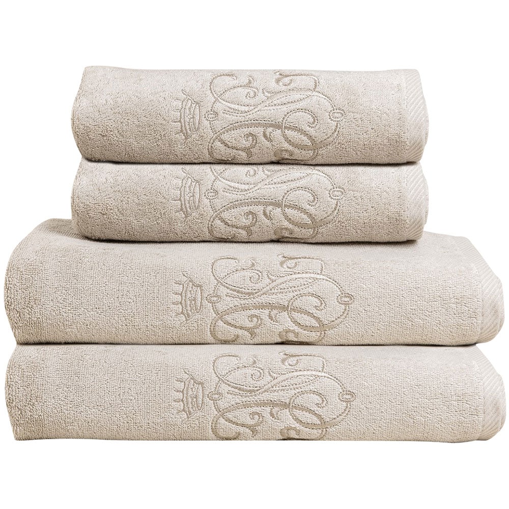 Set 4 prosoape baie AVATEX Yani, 50 x 90 cm, 70 x 140 cm, bumbac, somon savana