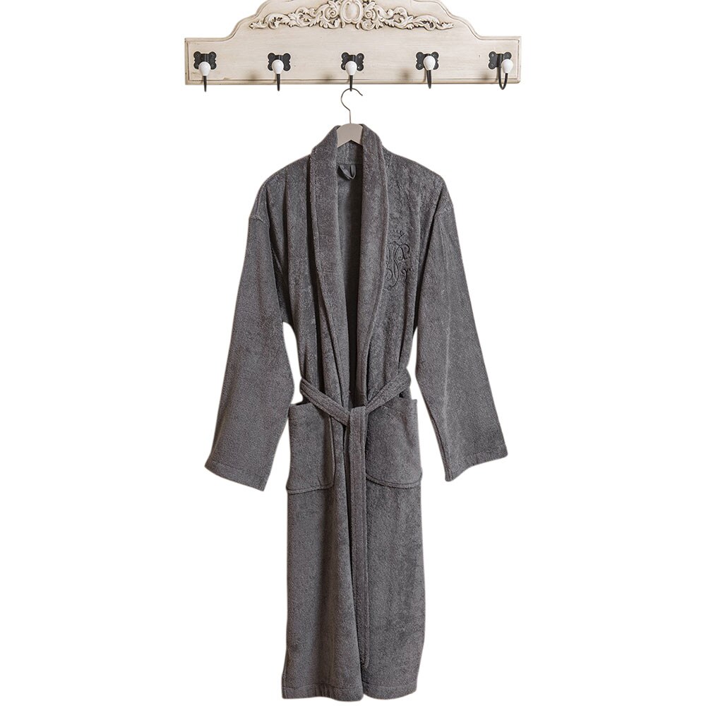 Halat de baie AVATEX Yani Luxury Collection, unisex, bumbac, universal, gri inchis