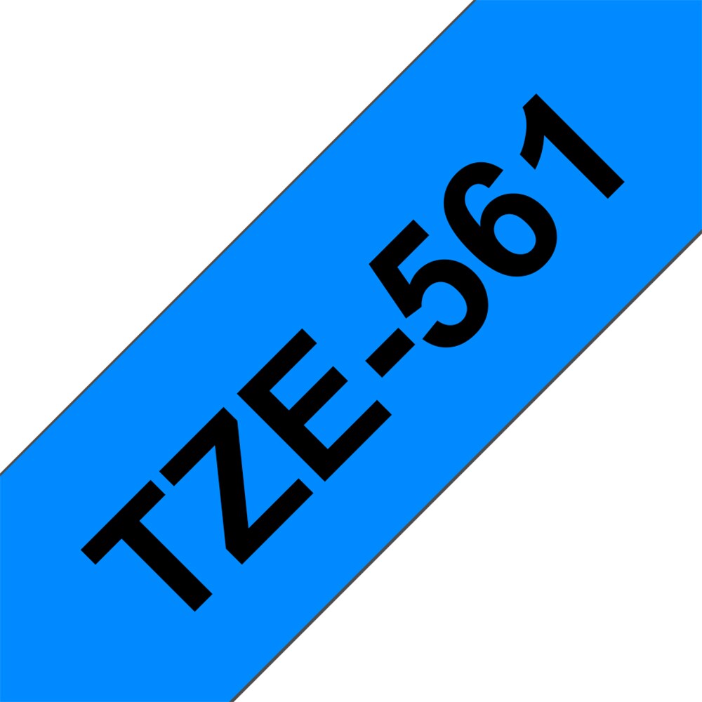 Banda etichete BROTHER TZe-561, 36 mm, 8 m, negru pe albastru