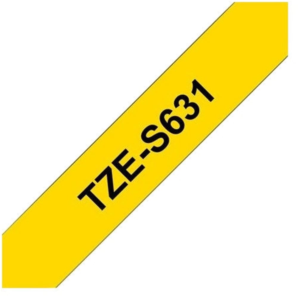 Banda etichete BROTHER TZe-631S, 12 mm, 4 m, negru pe galben