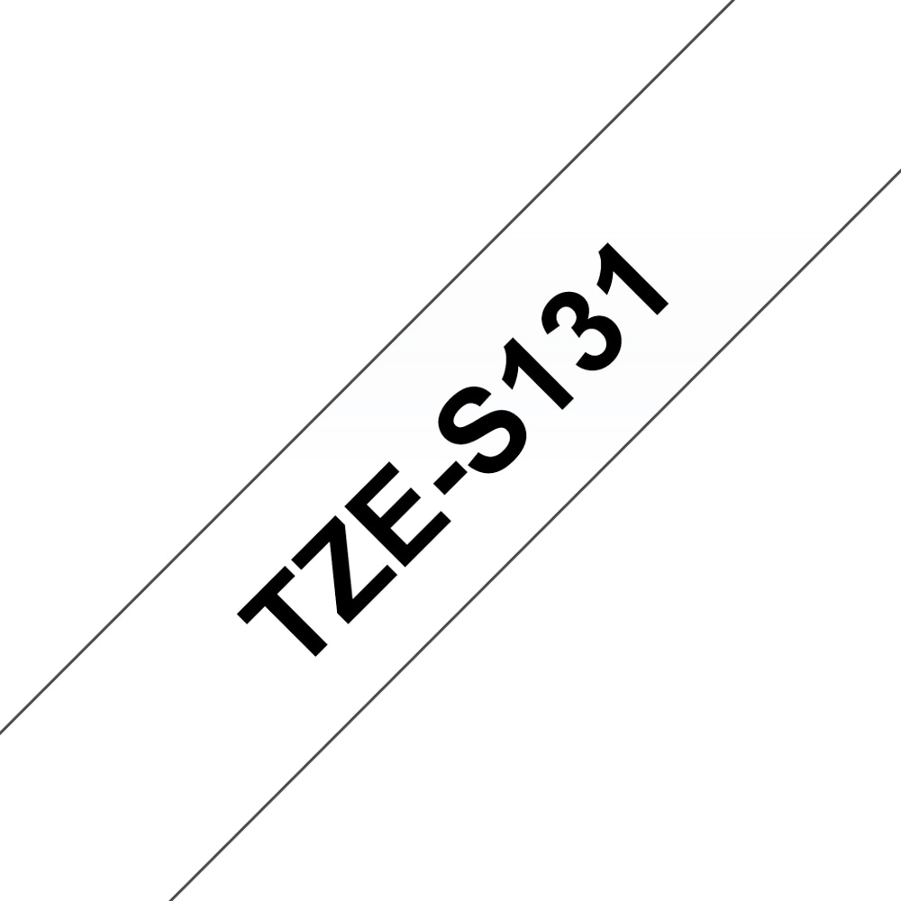 Banda etichete BROTHER TZE-S131, 12 mm, 8 m, Negru pe Transparent