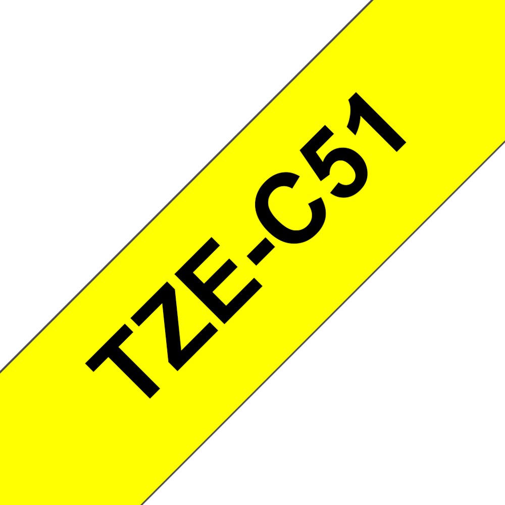 Banda etichete BROTHER TZe-C51, 24 mm, 5 m, negru pe galben