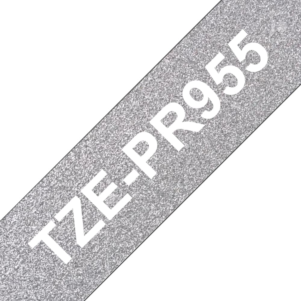 Banda etichete BROTHER TZe-PR955, 24 mm, 8 m, Alb pe Argintiu