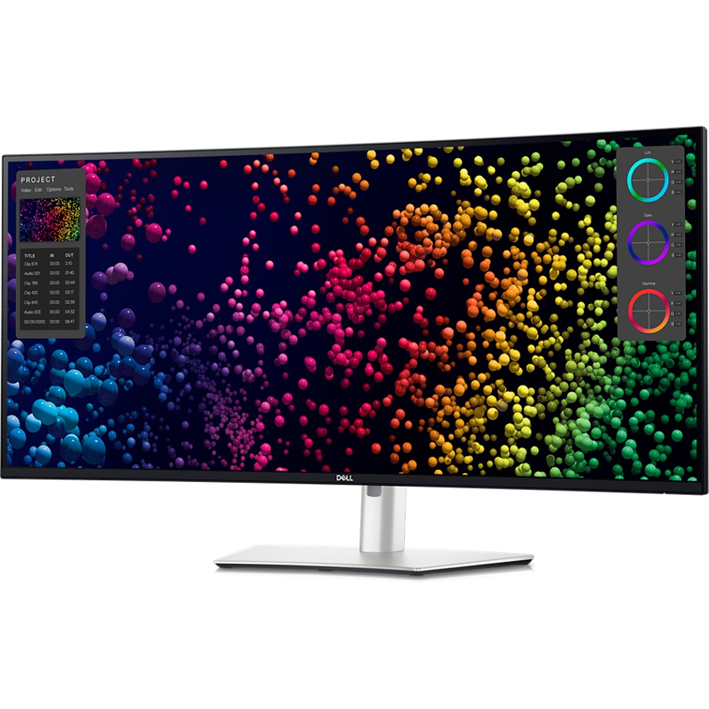 Monitor curbat IPS LED DELL U4025QW, 39.7" WUHD, 120Hz, VESA DisplayHDR600, boxe, agrintiu