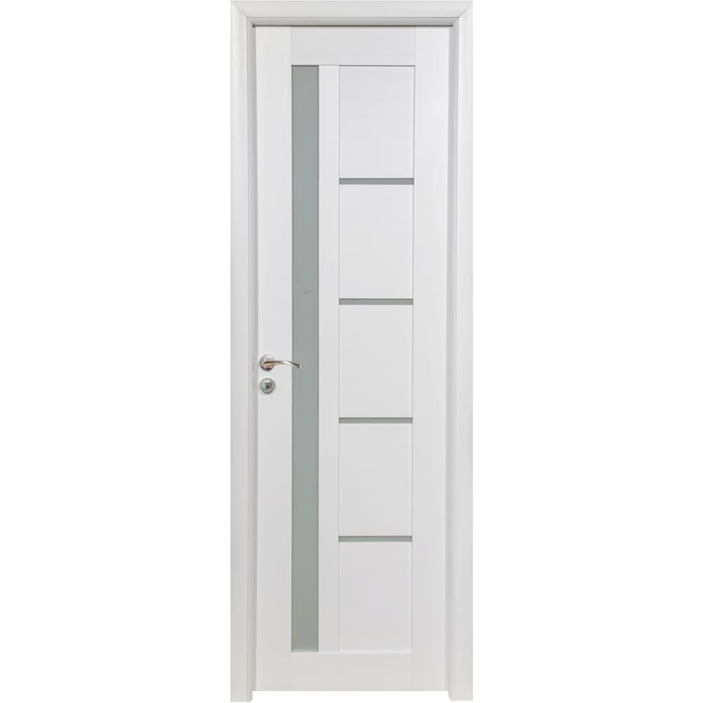 Usa interior U72, cu geam, reversibila, MDF, 60 x 204 cm, alb