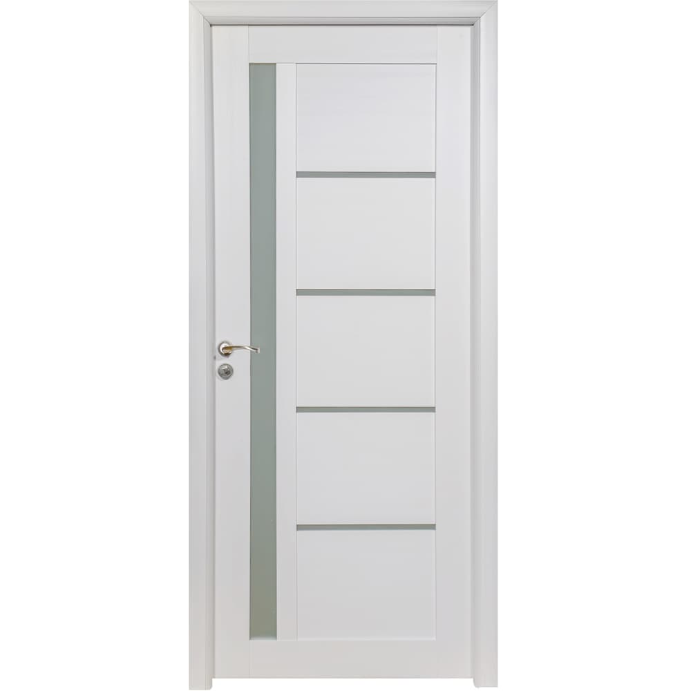 Usa interior U72, cu geam, reversibila, MDF, 80 x 204 cm, alb
