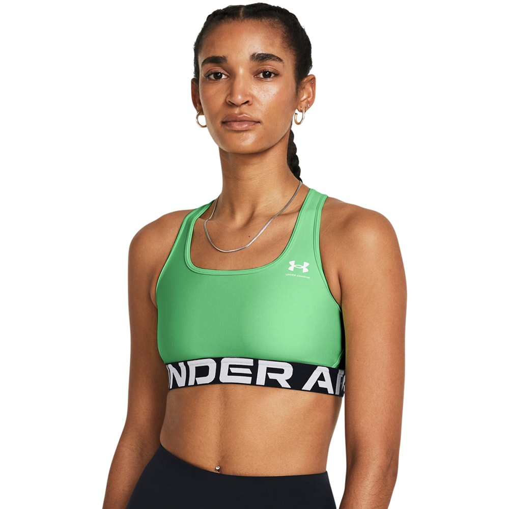 Bustiera femei UNDER ARMOUR UA HG Authentics Mid Branded, marimea S, verde