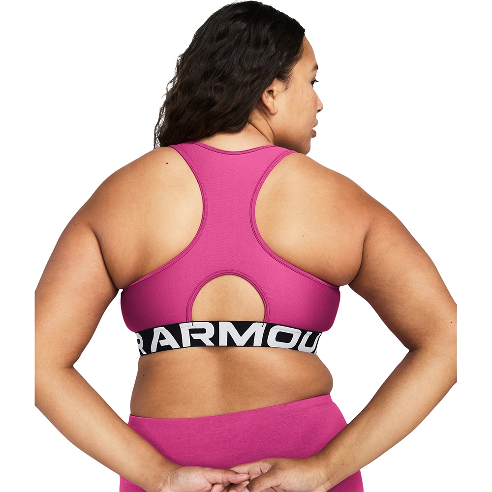 Bustiera femei UNDER ARMOUR UA HG Authentics Mid Branded, marimea L, roz