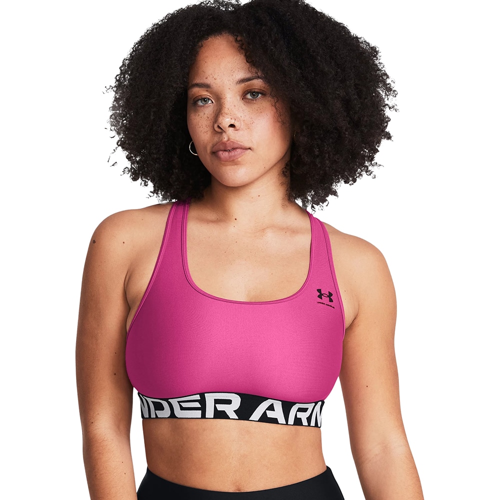 Bustiera femei UNDER ARMOUR UA HG Authentics Mid Branded, marimea S, roz