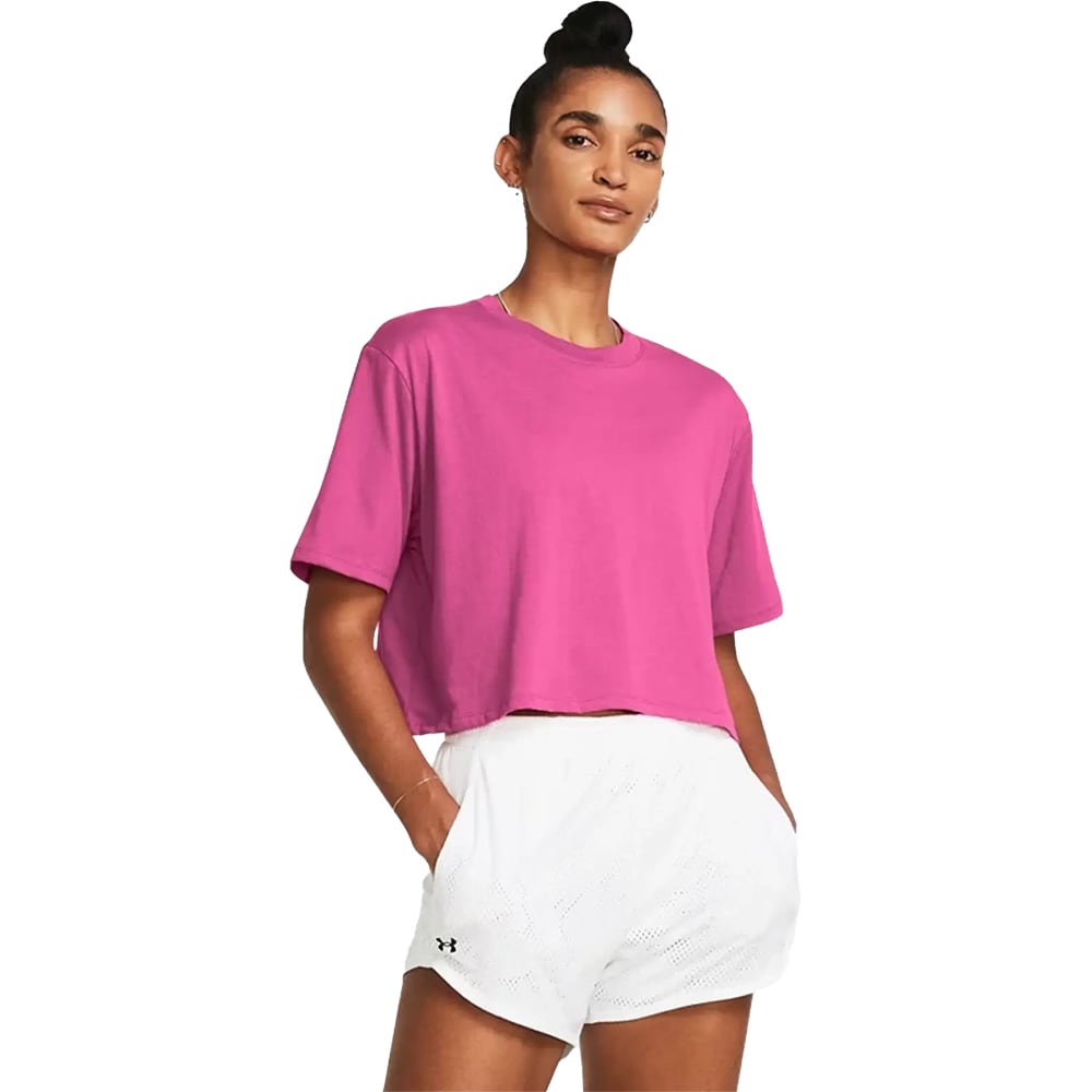 Tricou femei UNDER ARMOUR Campus Boxy Crop SS, marimea M, roz