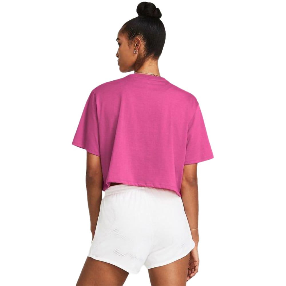 Tricou femei UNDER ARMOUR Campus Boxy Crop SS, marimea M, roz