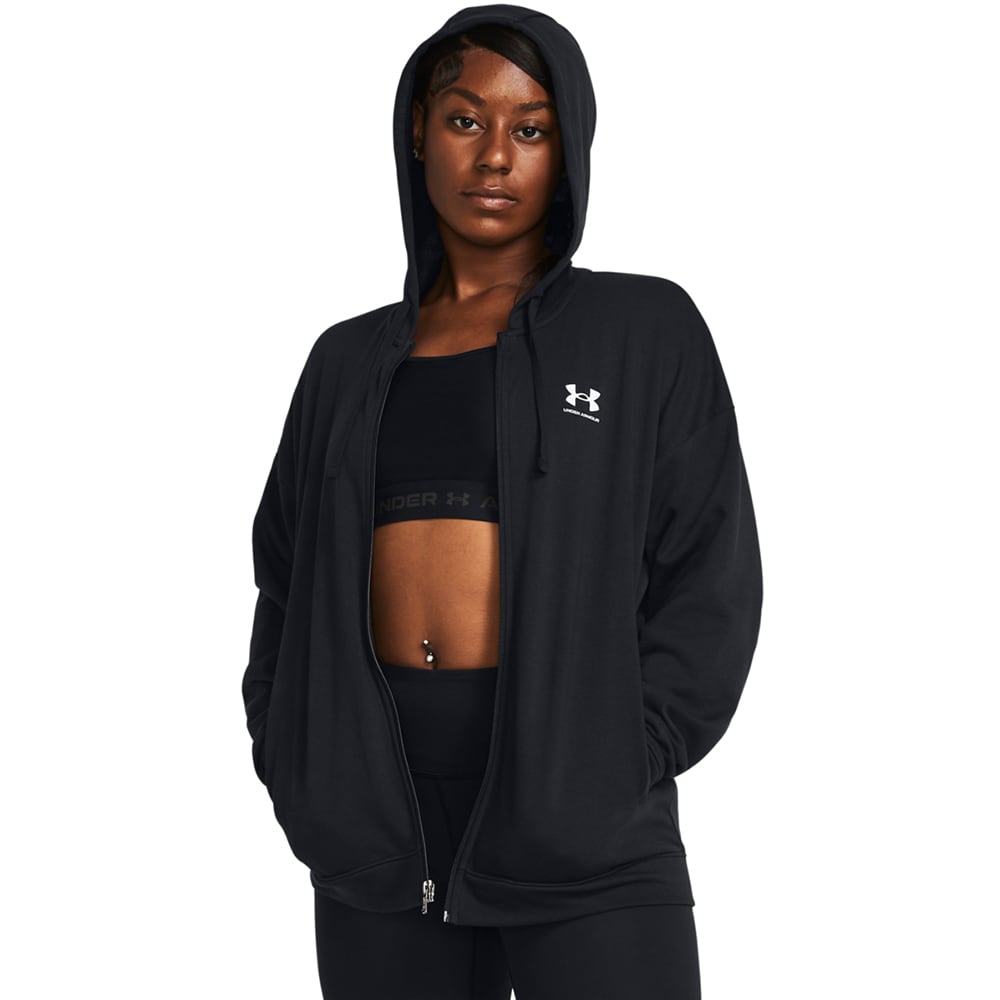Hanorac femei UNDER ARMOUR UA Rival Terry OS FZ Hooded, marimea L, negru