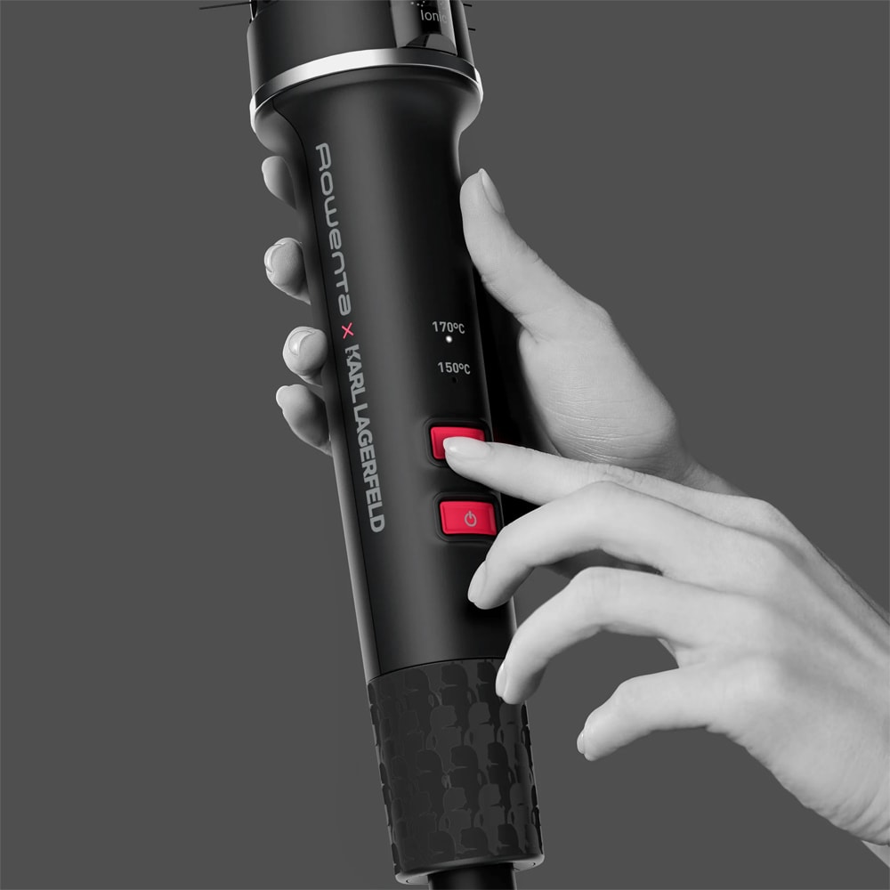Perie cu aer cald ROWENTA Karl Lagerfeld Powerbrush UB572LE0, 55W, negru