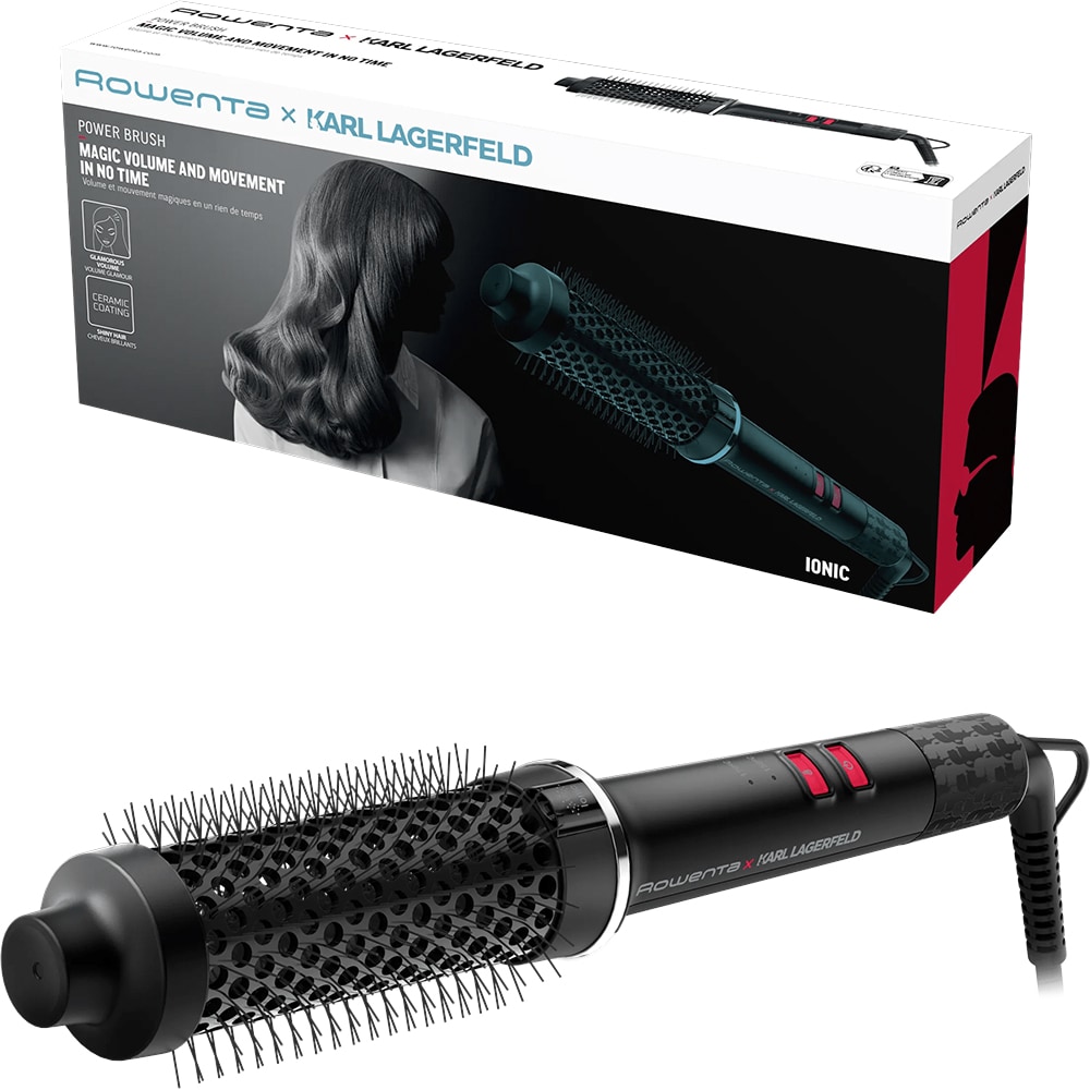 Perie cu aer cald ROWENTA Karl Lagerfeld Powerbrush UB572LE0, 55W, negru