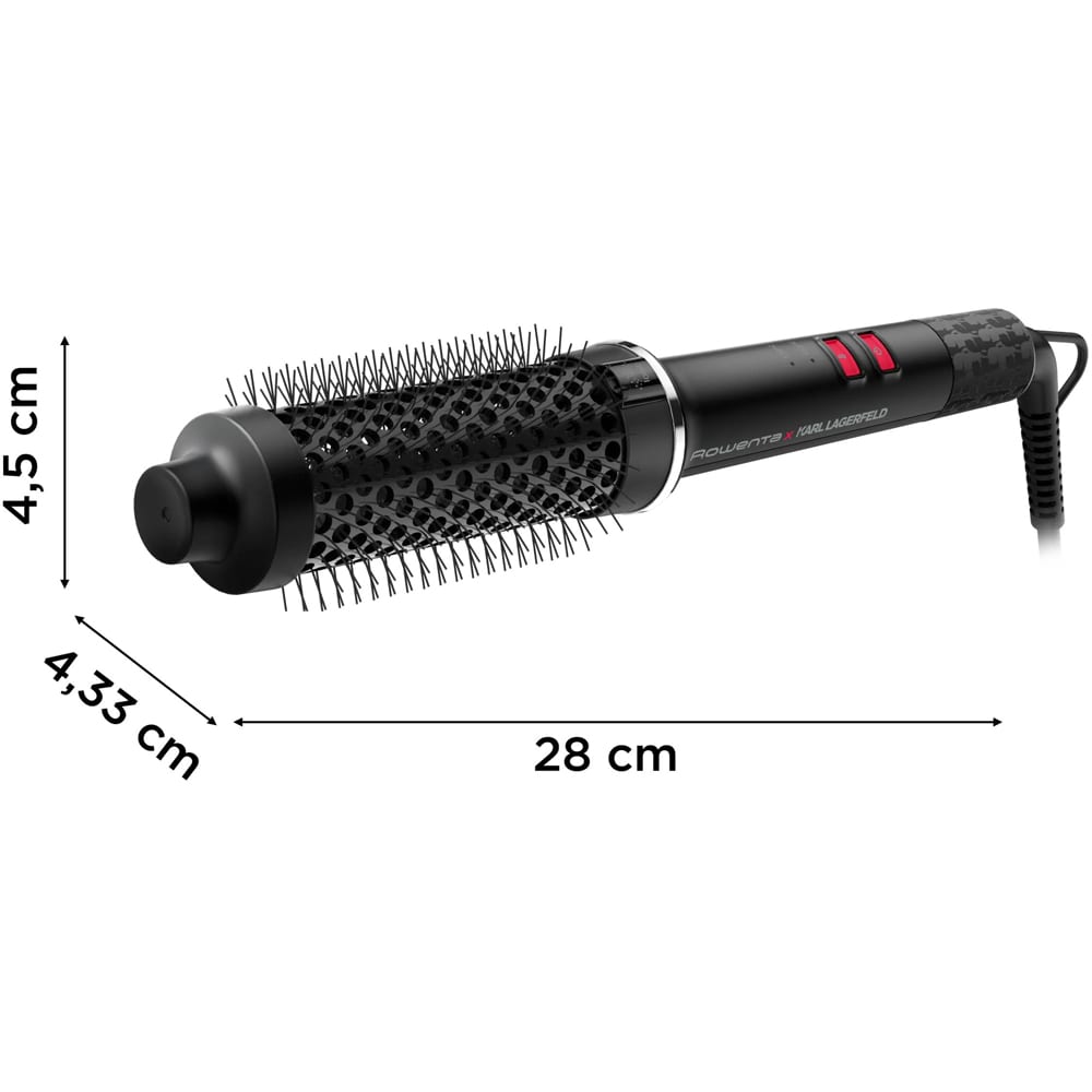 Perie cu aer cald ROWENTA Karl Lagerfeld Powerbrush UB572LE0, 55W, negru