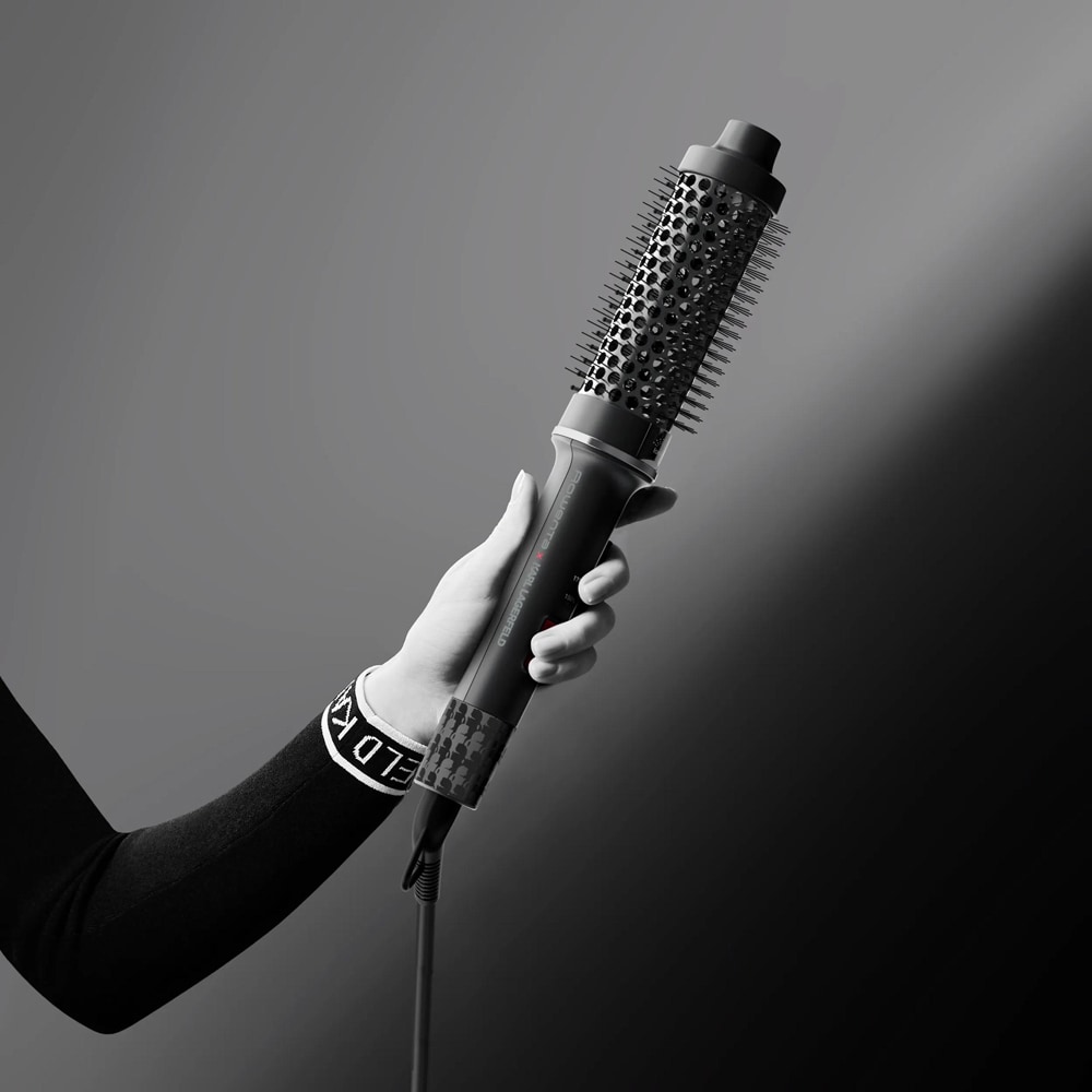 Perie cu aer cald ROWENTA Karl Lagerfeld Powerbrush UB572LE0, 55W, negru
