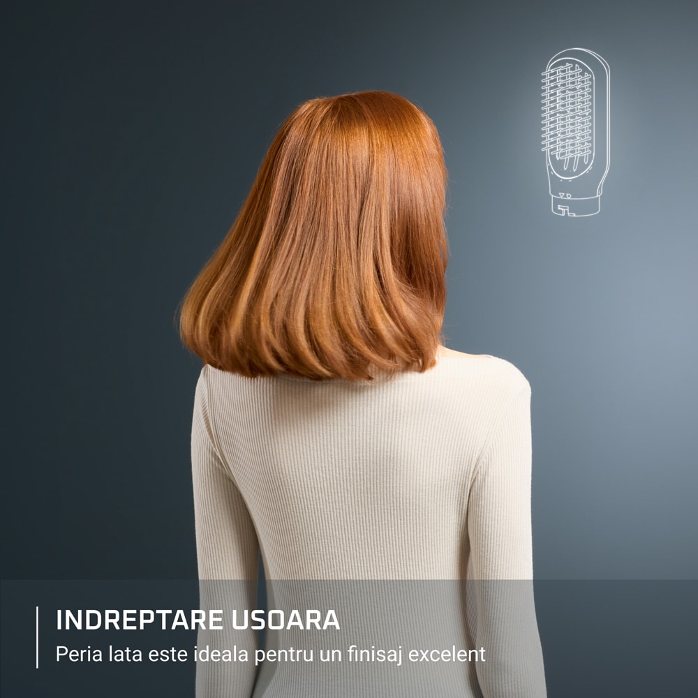 Perie cu aer cald ROWENTA Air Shape UB9820E0, 1300W, 3 viteze, 3 trepte temperatura, Invelis Ceramic, verde