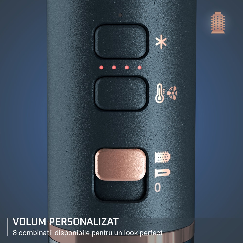 Perie rotativa ROWENTA Air Rotate UB9920E0, 1300W, 4 viteze, 4 trepte temperatura, Invelis Ceramic, verde