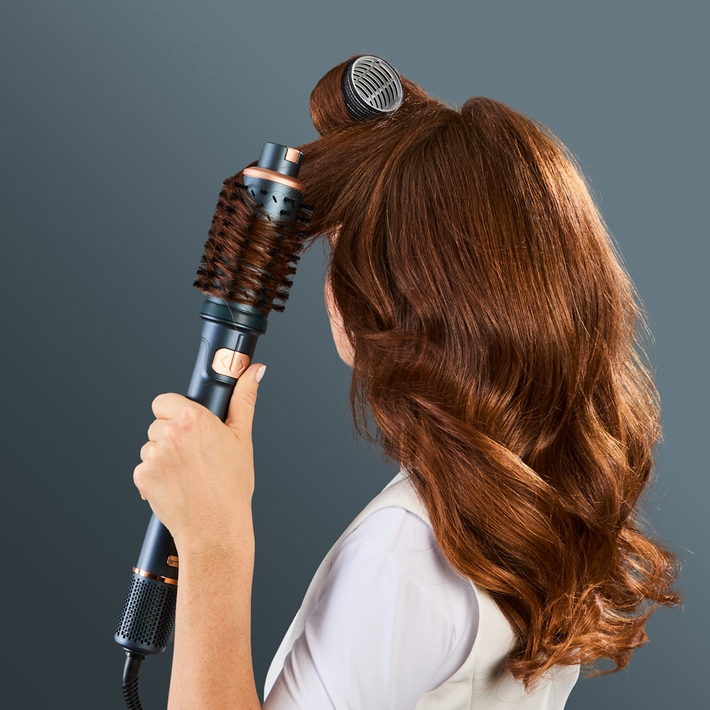 Perie rotativa ROWENTA Air Rotate UB9920E0, 1300W, 4 viteze, 4 trepte temperatura, Invelis Ceramic, verde