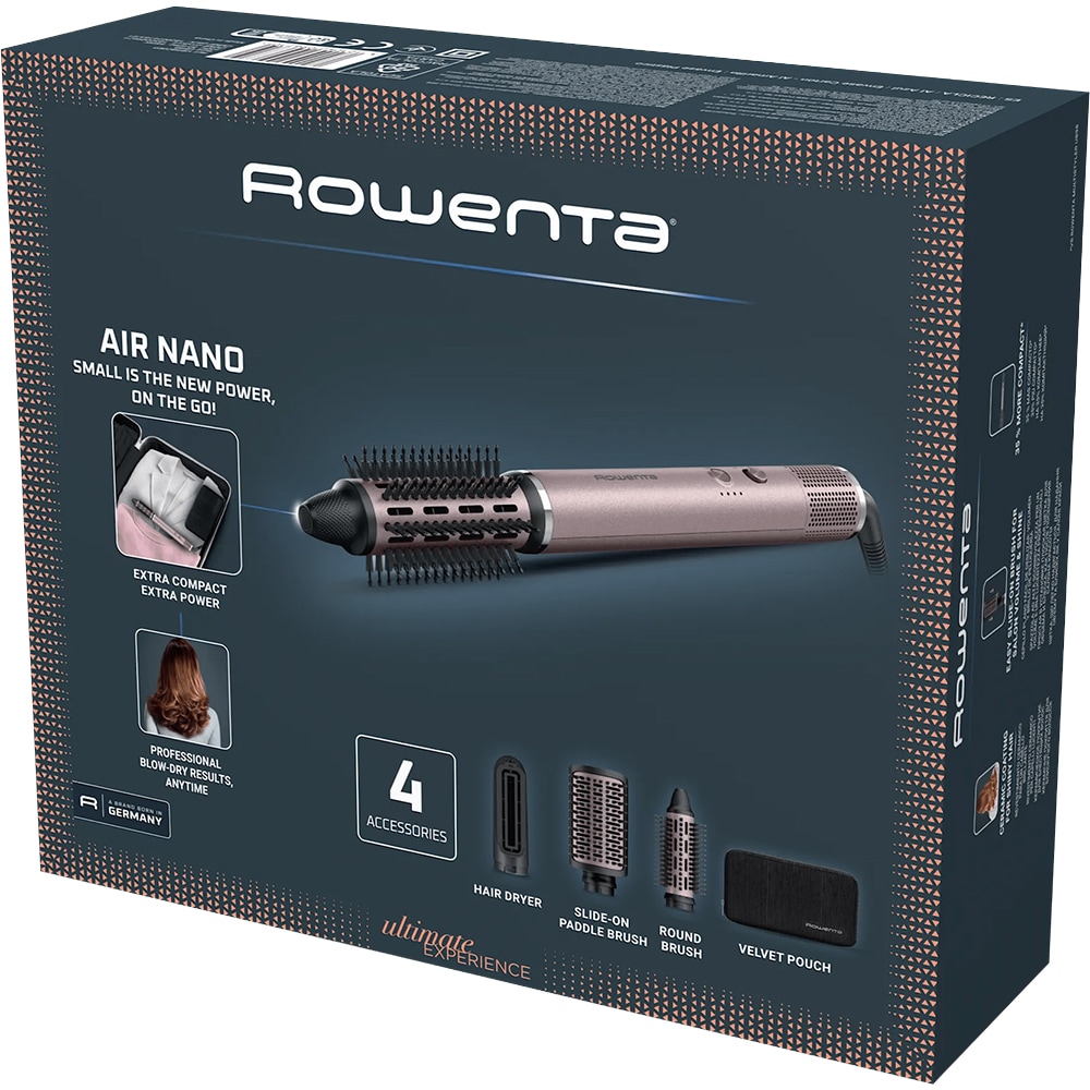 Perie cu aer cald ROWENTA Air Nano UB9B20E0, 950W, roz