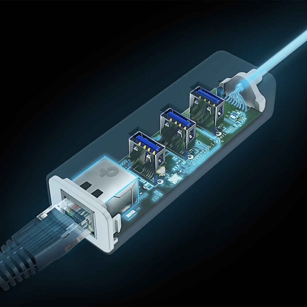 Adaptor USB-C - Ethernet TP-LINK UE330C, Gigabit, alb