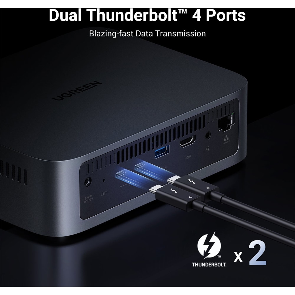 Network Attached Storage UGREEN DXP480T Plus, 4.4GHz, 8GB, 4-Bays, gri