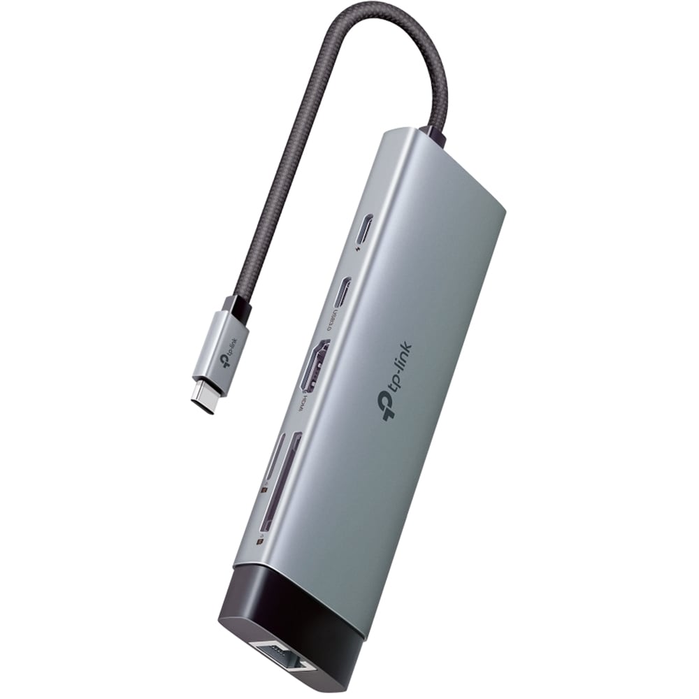 Hub USB TP-LINK UH9120C, USB Type-C, argintiu-negru