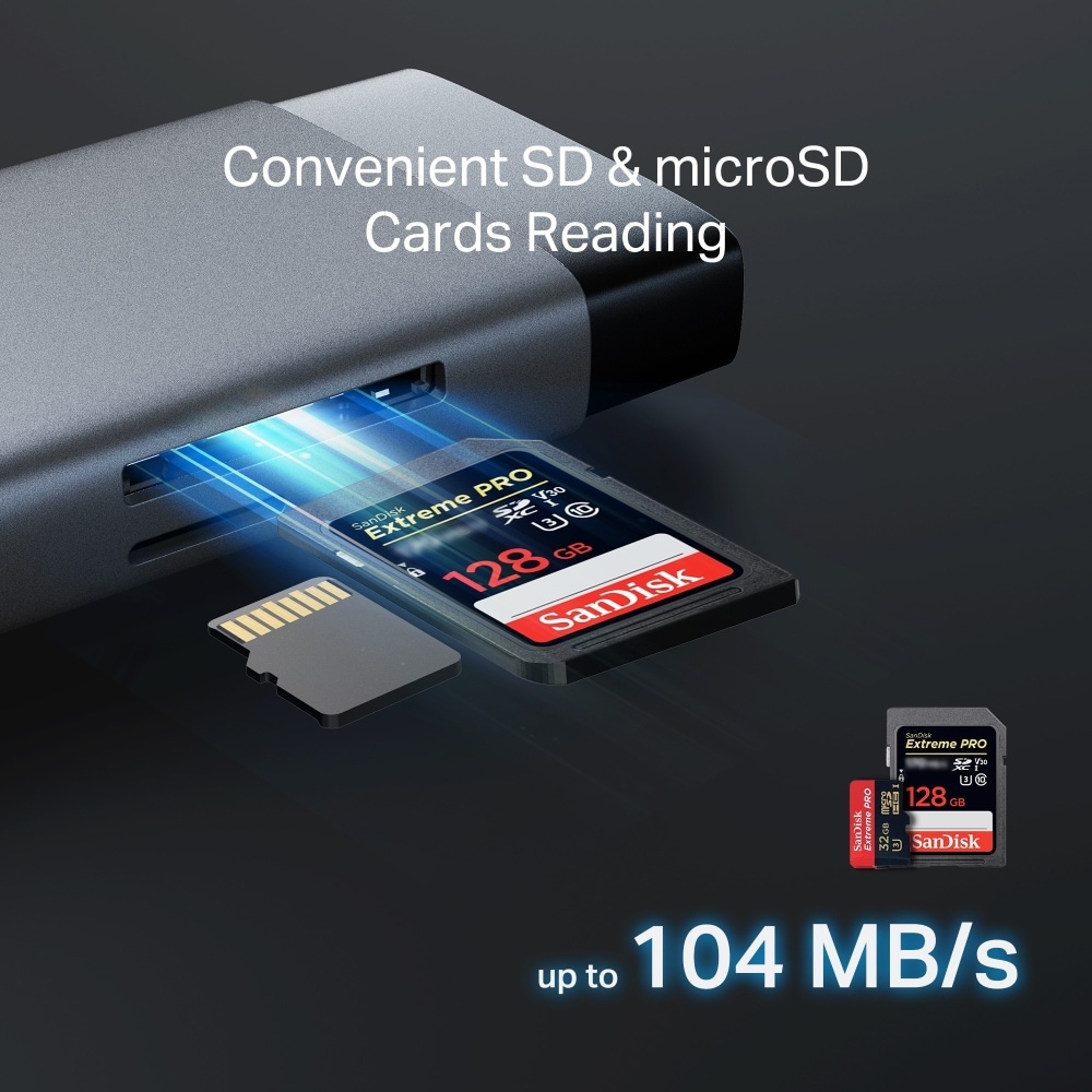 Hub USB TP-LINK UH9120C, USB Type-C, argintiu-negru